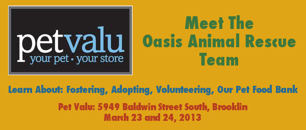 Oasis Team Will Be At Pet Valu Brooklin