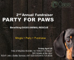 PARTY FOR PAWS - FLYER 2014. Proceeds benefit Oasis Animal Rescue